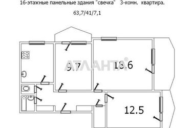 Изображение 8 — продается 3-комнатная в Суворовском районе: 39000 у.е.