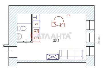 1-комнатная квартира по адресу ул. Успенская (площадь 25,7 м²) - Atlanta.ua - фото 19