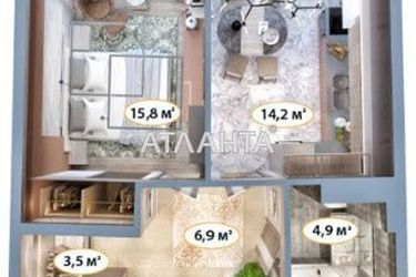 1-комнатная квартира по адресу ул. Гоголя (площадь 43 м²) - Atlanta.ua - фото 11