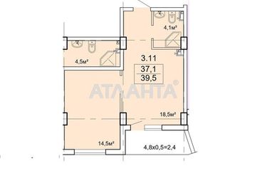 1-комнатная квартира по адресу Ванный пер. (площадь 39,5 м²) - Atlanta.ua - фото 26