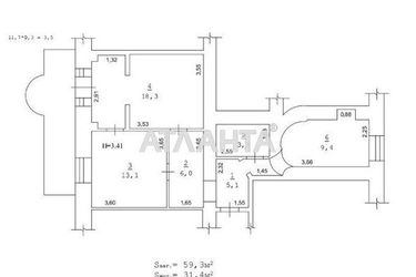 2-комнатная квартира по адресу ул. Дворянская (площадь 59,3 м²) - Atlanta.ua - фото 17