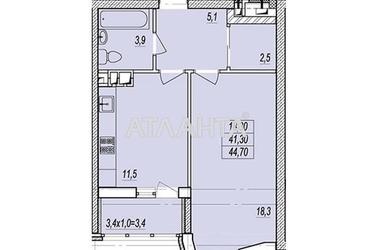 1-комнатная квартира по адресу ул. Прохоровская (площадь 44,7 м²) - Atlanta.ua - фото 32