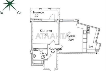 1-комнатная квартира по адресу ул. Паустовского (площадь 57,9 м²) - фото 6 1-комнатная квартира по адресу ул. Паустовского (площадь 57,9 м²) - Atlanta.ua - фото 6