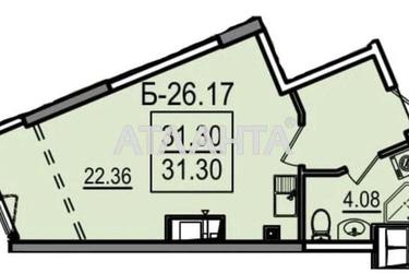 1-кімнатна квартира за адресою вул. Дача Ковалевського (площа 31,3 м²) - Atlanta.ua - фото 15