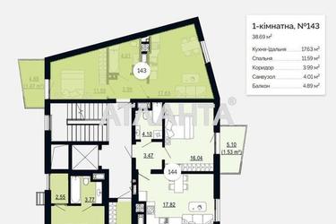 1-комнатная квартира по адресу ул. Щурата В. Ул (площадь 38,7 м²) - Atlanta.ua - фото 13