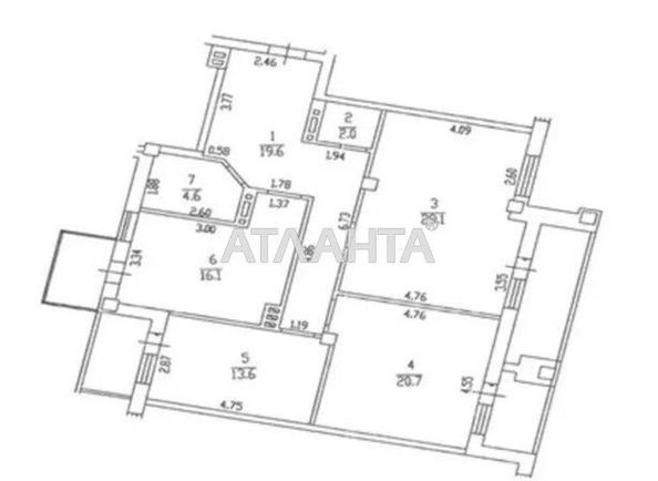 4+-rooms apartment apartment by the address st. Knizhnyy per (area 114,0 m2) - Atlanta.ua