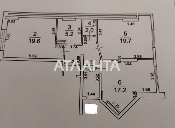 2-rooms apartment apartment by the address st. Parusnaya Geroev Stalingrada (area 74,4 m2) - Atlanta.ua
