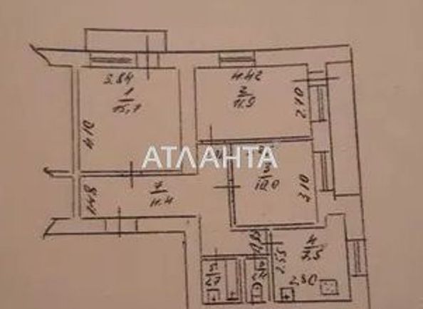 3-rooms apartment apartment by the address st. Babadzhanyana marsh Rekordnaya (area 64,2 m2) - Atlanta.ua - photo 10