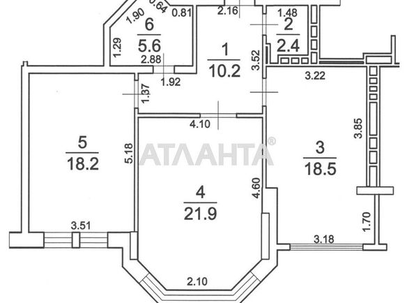 2-rooms apartment apartment by the address st. Parusnaya Geroev Stalingrada (area 76,8 m²) - Atlanta.ua - photo 2
