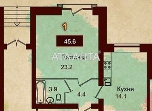 1-room apartment apartment by the address st. Frantsuzskiy bul Proletarskiy bul (area 46,4 m2) - Atlanta.ua - photo 10