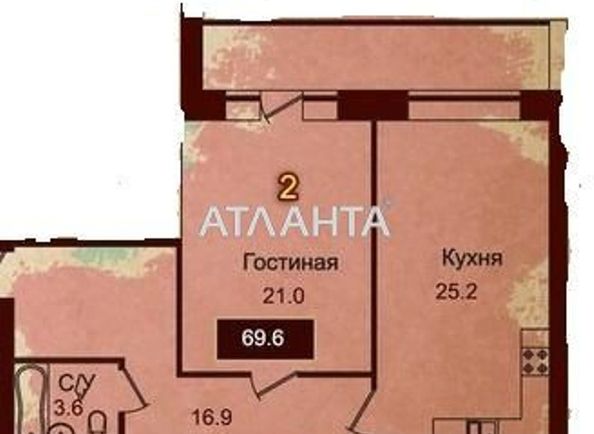 2-rooms apartment apartment by the address st. Frantsuzskiy bul Proletarskiy bul (area 71,6 m2) - Atlanta.ua - photo 12