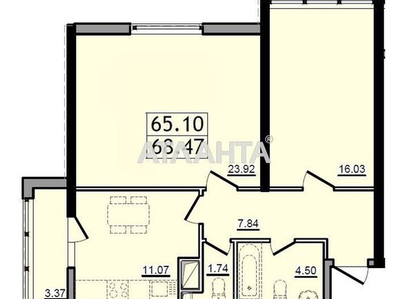 2-комнатная квартира по адресу ул. Сахарова (площадь 67,6 м2) - Atlanta.ua - фото 2