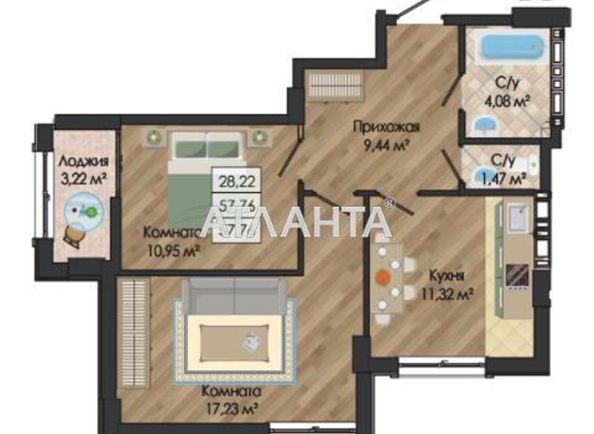 2-rooms apartment apartment by the address st. Nikolaevskaya (area 57,8 m2) - Atlanta.ua - photo 4