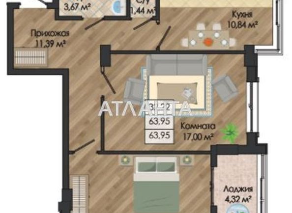 2-rooms apartment apartment by the address st. Nikolaevskaya (area 65,4 m2) - Atlanta.ua - photo 4