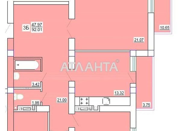 3-rooms apartment apartment by the address st. Tsvetaeva gen (area 98,0 m2) - Atlanta.ua