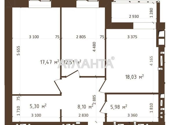 2-rooms apartment apartment by the address st. Sakharova (area 67,4 m2) - Atlanta.ua - photo 4