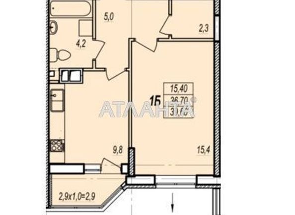 1-room apartment apartment by the address st. Prokhorovskaya Khvorostina (area 40,9 m2) - Atlanta.ua