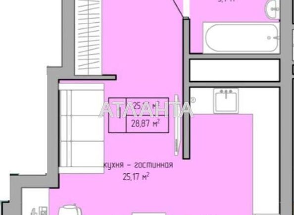 1-комнатная квартира по адресу ул. Ильфа и Петрова (площадь 29,5 м²) - Atlanta.ua