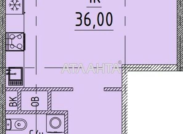 1-room apartment apartment by the address st. Gagarinskoe plato (area 36,0 m2) - Atlanta.ua
