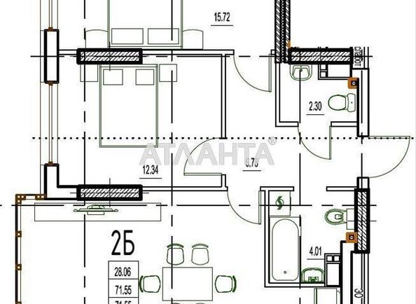 2-rooms apartment apartment by the address st. Fontanskaya dor Perekopskoy Divizii (area 77 m²) - Atlanta.ua