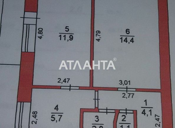 2-rooms apartment apartment by the address st. Parkovaya (area 41,0 m2) - Atlanta.ua - photo 3