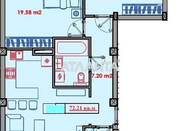 2-rooms apartment apartment by the address st. Rozovyy per (area 76,4 m2) - Atlanta.ua