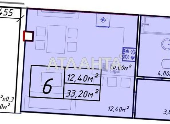 1-room apartment apartment by the address st. Fontanskaya dor Perekopskoy Divizii (area 33,2 m2) - Atlanta.ua - photo 2