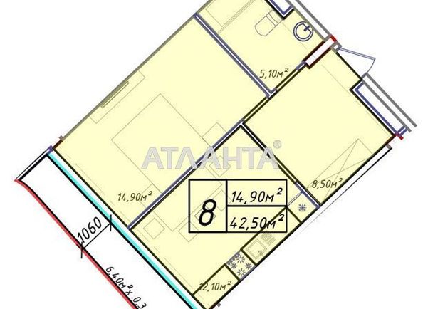 1-room apartment apartment by the address st. Fontanskaya dor Perekopskoy Divizii (area 42,5 m2) - Atlanta.ua