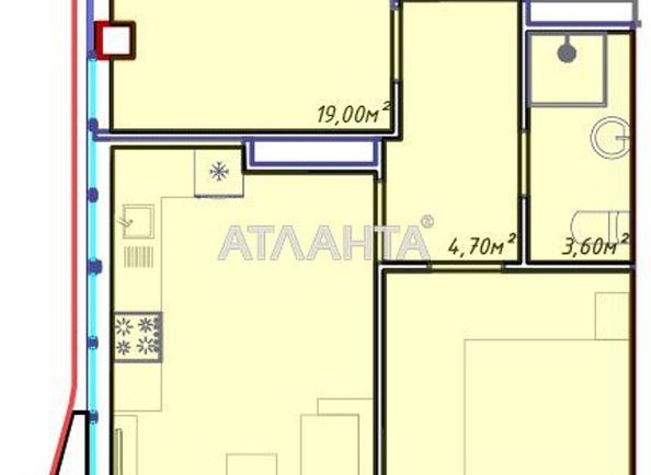 2-комнатная квартира по адресу Фонтанская дор. (площадь 59 м²) - Atlanta.ua