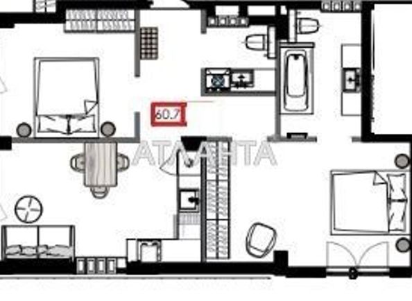 2-rooms apartment apartment by the address st. Marselskaya (area 59,9 m2) - Atlanta.ua - photo 3