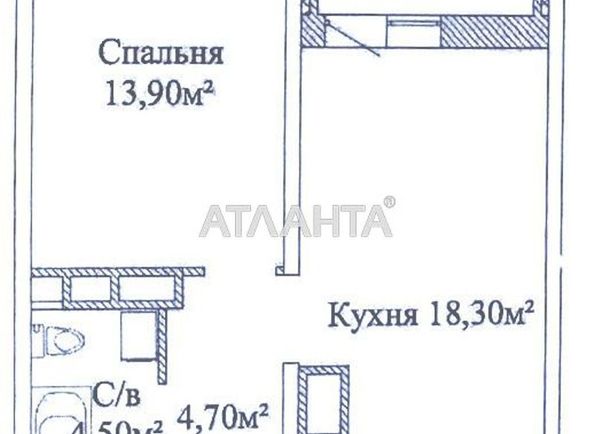 1-room apartment apartment by the address st. Varnenskaya (area 44,4 m2) - Atlanta.ua - photo 2