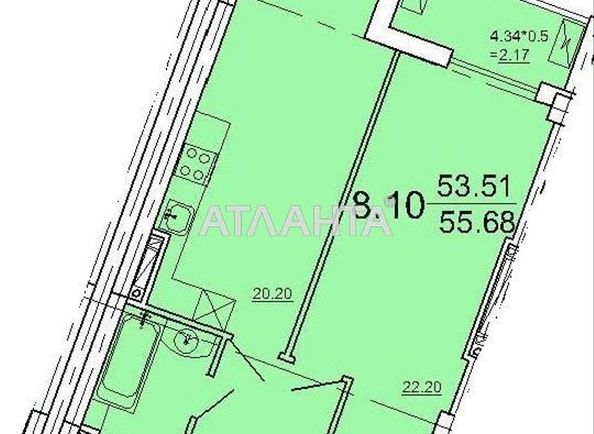 1-комнатная квартира по адресу Ванный пер. (площадь 54 м²) - Atlanta.ua - фото 6
