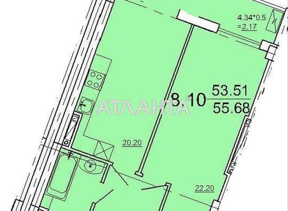 1-комнатная квартира по адресу Ванный пер. (площадь 54 м²) - Atlanta.ua - фото 19