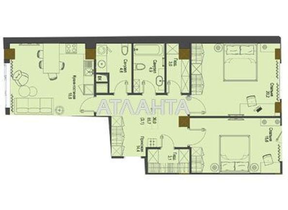 2-rooms apartment apartment by the address st. Frantsuzskiy bul Proletarskiy bul (area 85,8 m2) - Atlanta.ua - photo 2