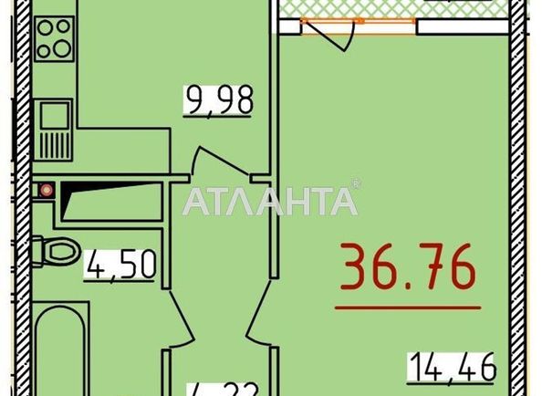 1-room apartment apartment by the address st. Basseynaya (area 36,8 m2) - Atlanta.ua - photo 8