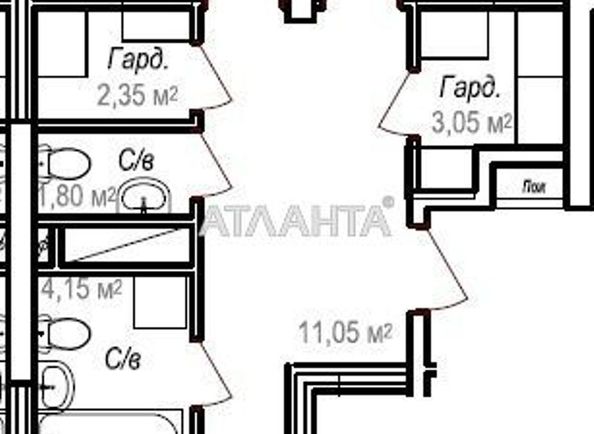 2-rooms apartment apartment by the address st. Geroev Krut Tereshkovoy (area 75,9 m2) - Atlanta.ua