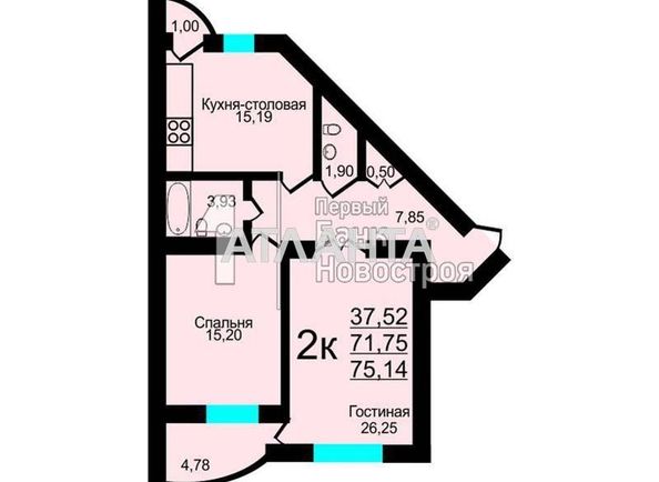2-rooms apartment apartment by the address st. Shchepnoy per (area 75,1 m2) - Atlanta.ua - photo 3