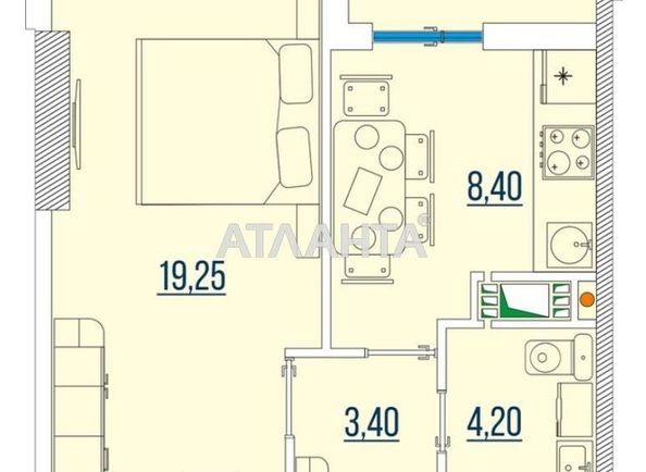 1-room apartment apartment by the address st. Bugaevskaya Instrumentalnaya (area 38,6 m2) - Atlanta.ua - photo 5