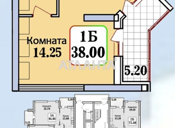 1-room apartment apartment by the address st. Geroev Krut Tereshkovoy (area 38,0 m2) - Atlanta.ua - photo 4
