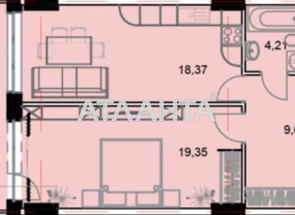 1-room apartment apartment by the address st. Gagarinskoe plato (area 54,1 m2) - Atlanta.ua