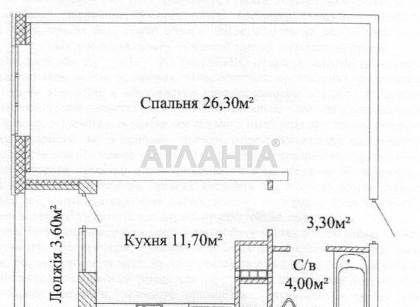 1-room apartment apartment by the address st. Varnenskaya (area 49,1 m2) - Atlanta.ua - photo 2
