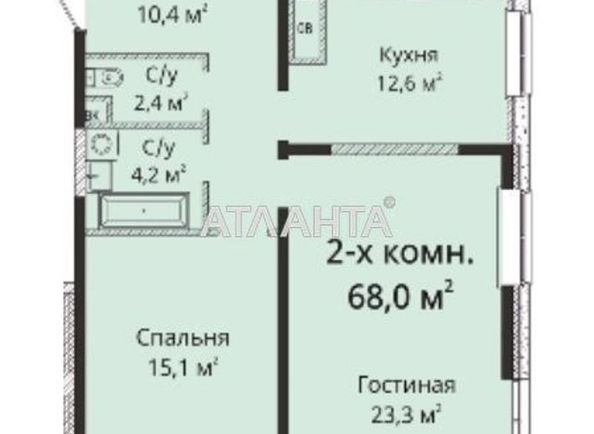 2-rooms apartment apartment by the address st. Gagarinskoe plato (area 68,0 m2) - Atlanta.ua - photo 4