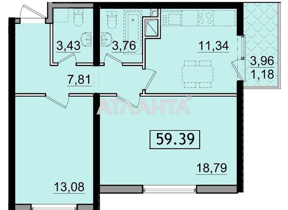 2-rooms apartment apartment by the address st. Sakharova (area 59,4 m2) - Atlanta.ua - photo 2