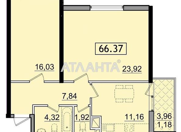 2-комнатная квартира по адресу ул. Сахарова (площадь 66,3 м2) - Atlanta.ua - фото 2