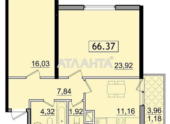 2-комнатная квартира по адресу ул. Сахарова (площадь 66,4 м2) - Atlanta.ua - фото 2