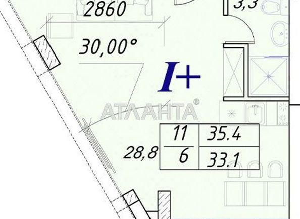 1-room apartment apartment by the address st. Naberezhnaya (area 35,4 m2) - Atlanta.ua