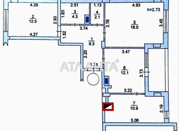 2-кімнатна квартира за адресою вул. 1 травня (площа 71,6 м²) - Atlanta.ua - фото 4