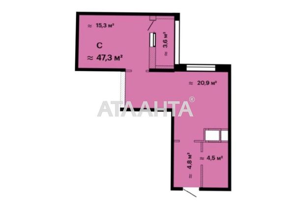 1-room apartment apartment by the address st. Varnenskaya (area 47,3 m2) - Atlanta.ua - photo 2