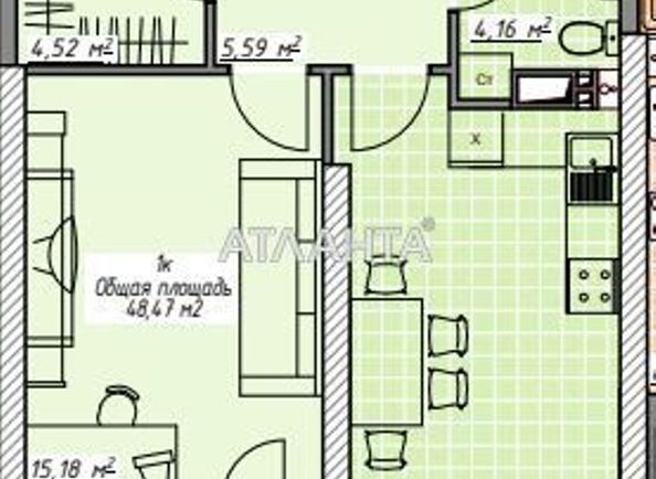 2-rooms apartment apartment by the address st. Genuezskaya (area 48,7 m2) - Atlanta.ua - photo 5