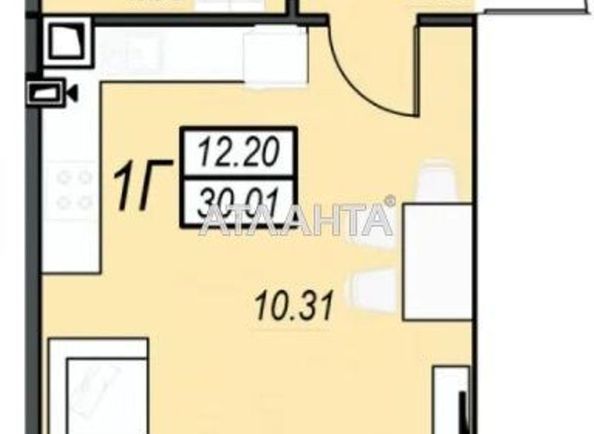 1-кімнатна квартира за адресою вул. Олександрійська (площа 30,0 м2) - Atlanta.ua - фото 3